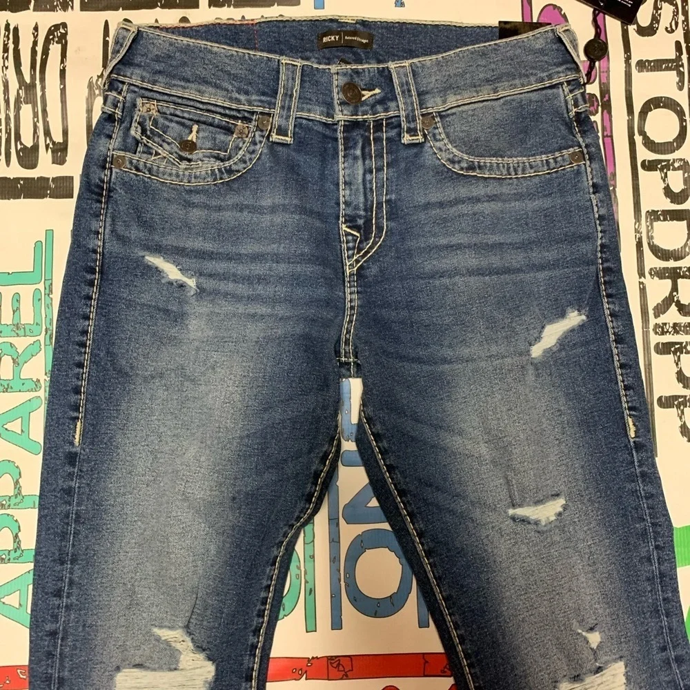 True religion Sz 30 Men's Blue Distressed Jeans